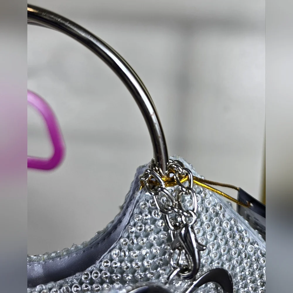 Bebe Silver Rhinestone Handbag - Picture 9 of 10